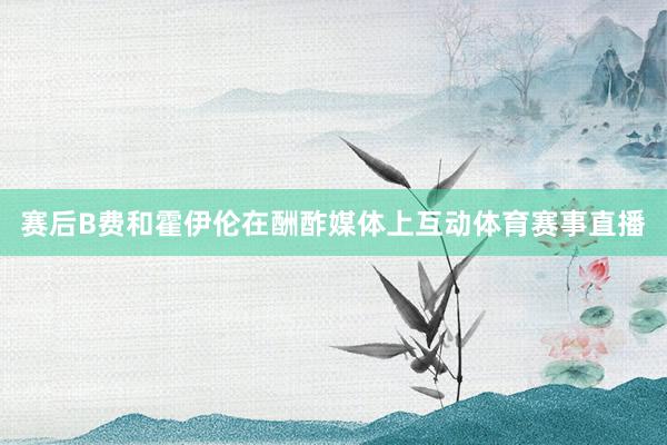 赛后B费和霍伊伦在酬酢媒体上互动体育赛事直播