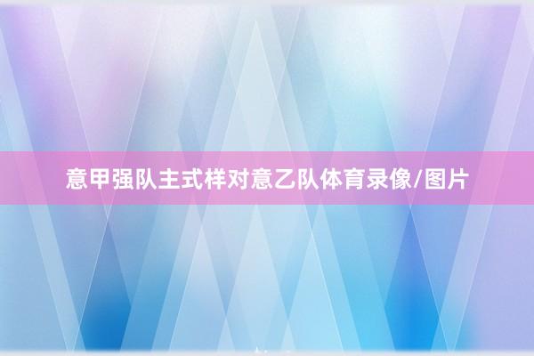 意甲强队主式样对意乙队体育录像/图片
