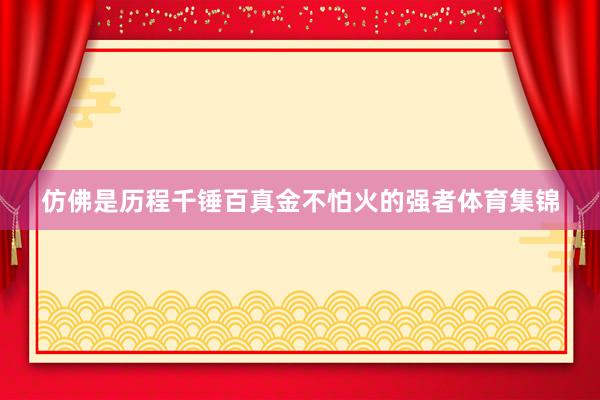 仿佛是历程千锤百真金不怕火的强者体育集锦