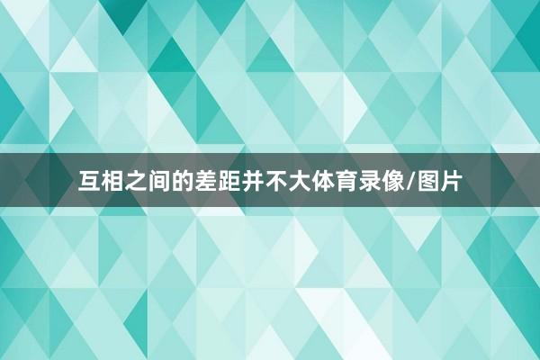 互相之间的差距并不大体育录像/图片