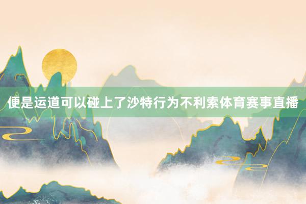 便是运道可以碰上了沙特行为不利索体育赛事直播