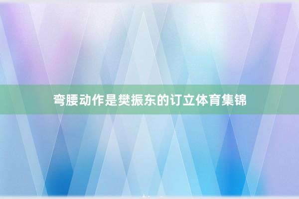 弯腰动作是樊振东的订立体育集锦