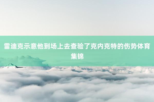雷迪克示意他到场上去查验了克内克特的伤势体育集锦