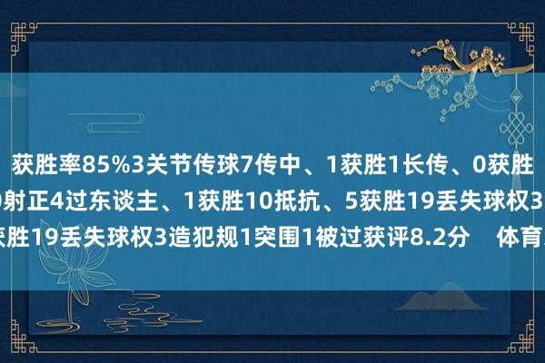 获胜率85%3关节传球7传中、1获胜1长传、0获胜3创造要紧契机4射门、0射正4过东谈主、1获胜10抵抗、5获胜19丢失球权3造犯规1突围1被过获评8.2分    体育录像/图片