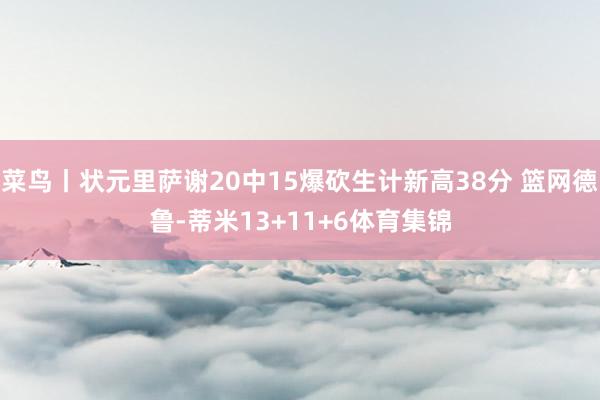 菜鸟丨状元里萨谢20中15爆砍生计新高38分 篮网德鲁-蒂米13+11+6体育集锦