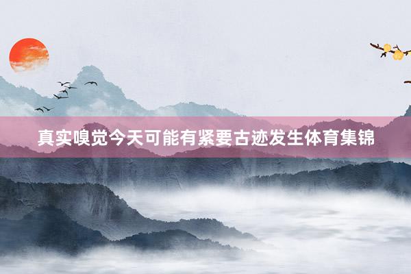 真实嗅觉今天可能有紧要古迹发生体育集锦