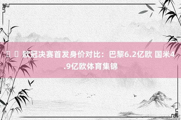 ⚔️欧冠决赛首发身价对比：巴黎6.2亿欧 国米4.9亿欧体育集锦