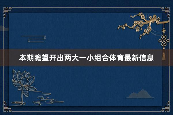 本期瞻望开出两大一小组合体育最新信息