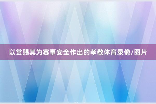 以赏赐其为赛事安全作出的孝敬体育录像/图片