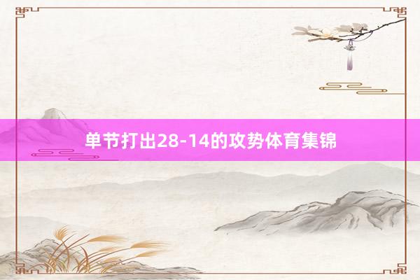 单节打出28-14的攻势体育集锦