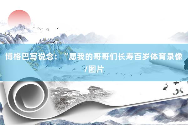 博格巴写说念：“愿我的哥哥们长寿百岁体育录像/图片