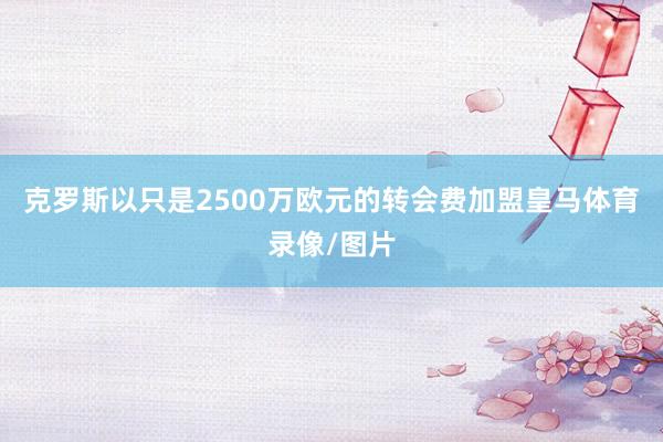 克罗斯以只是2500万欧元的转会费加盟皇马体育录像/图片