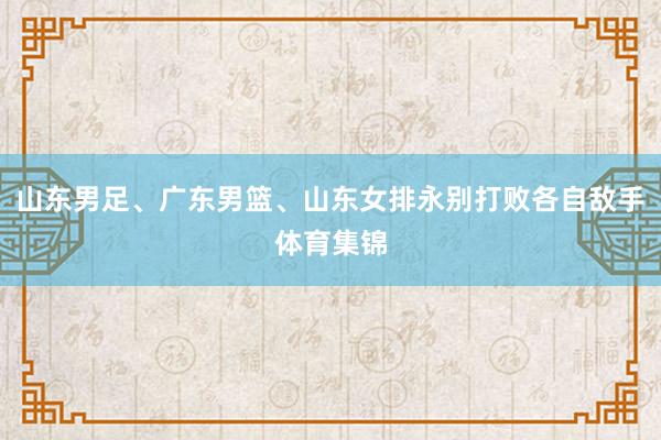 山东男足、广东男篮、山东女排永别打败各自敌手体育集锦