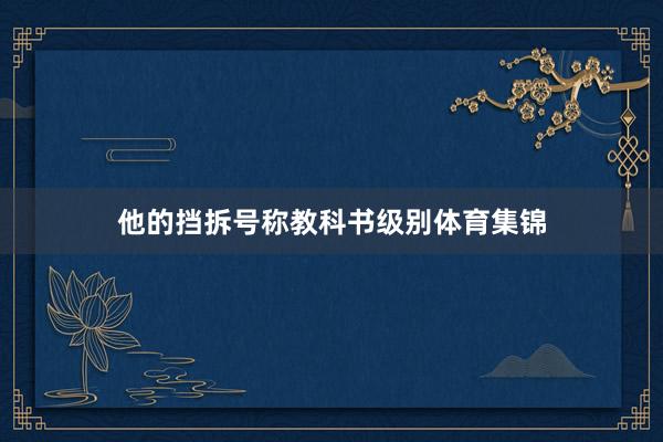 他的挡拆号称教科书级别体育集锦