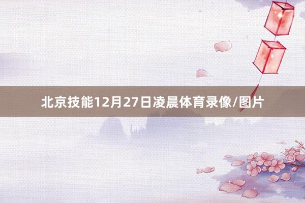 北京技能12月27日凌晨体育录像/图片