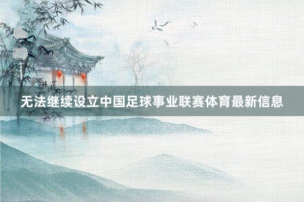 无法继续设立中国足球事业联赛体育最新信息
