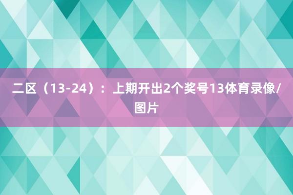 二区（13-24）：上期开出2个奖号13体育录像/图片