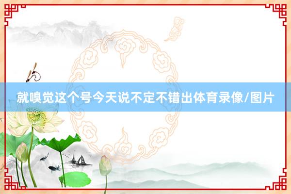 就嗅觉这个号今天说不定不错出体育录像/图片