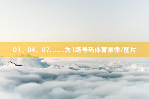 01、04、07……为1路号码体育录像/图片