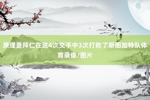 原理是拜仁在这4次交手中3次打败了斯图加特队体育录像/图片