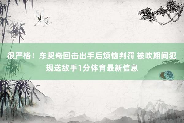 很严格！东契奇回击出手后烦恼判罚 被吹期间犯规送敌手1分体育最新信息