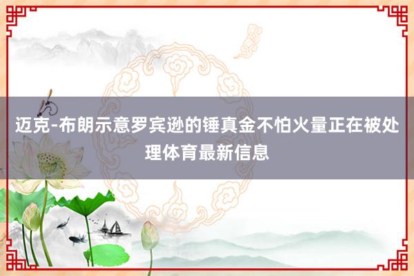 迈克-布朗示意罗宾逊的锤真金不怕火量正在被处理体育最新信息