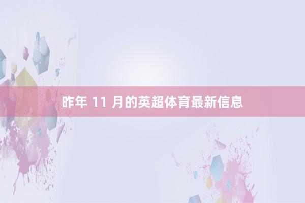 昨年 11 月的英超体育最新信息