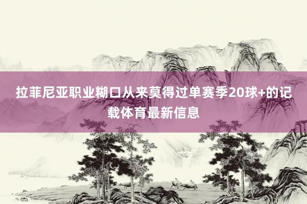 拉菲尼亚职业糊口从来莫得过单赛季20球+的记载体育最新信息
