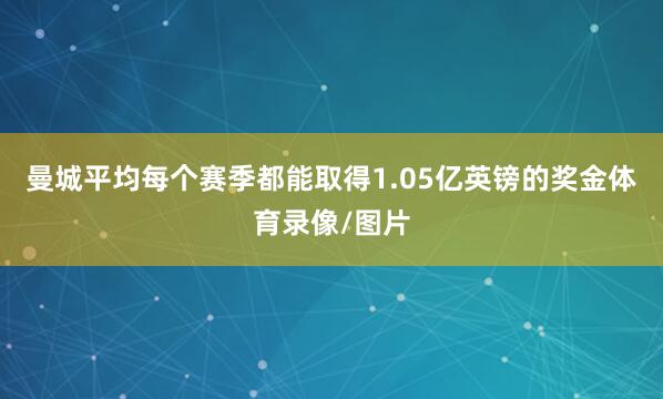 曼城平均每个赛季都能取得1.05亿英镑的奖金体育录像/图片