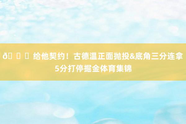 👏给他契约！古德温正面抛投&底角三分连拿5分打停掘金体育集锦