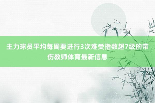 主力球员平均每周要进行3次难受指数超7级的带伤教师体育最新信息