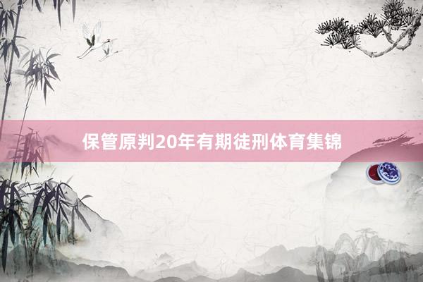 保管原判20年有期徒刑体育集锦