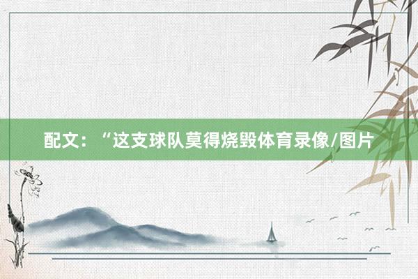 配文：“这支球队莫得烧毁体育录像/图片