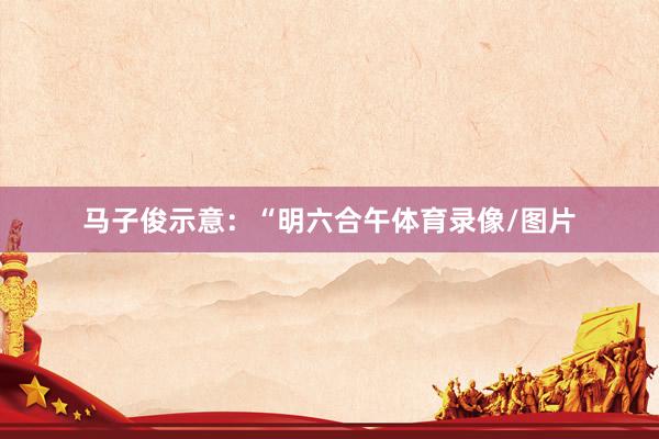 马子俊示意：“明六合午体育录像/图片