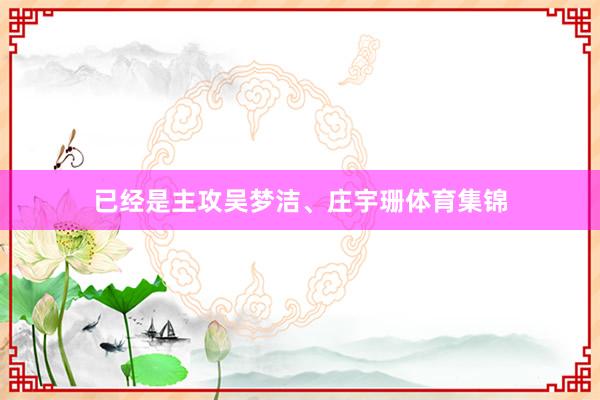 已经是主攻吴梦洁、庄宇珊体育集锦