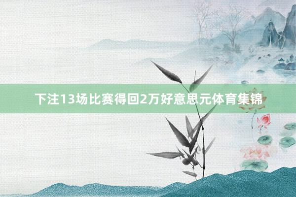 下注13场比赛得回2万好意思元体育集锦