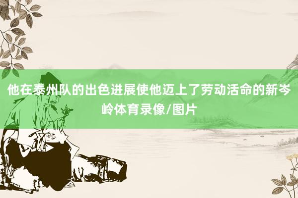他在泰州队的出色进展使他迈上了劳动活命的新岑岭体育录像/图片