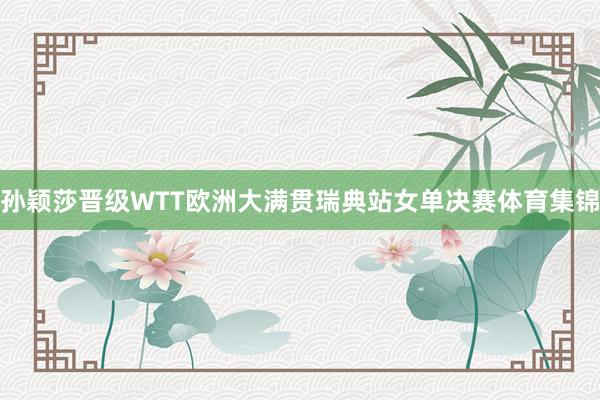 孙颖莎晋级WTT欧洲大满贯瑞典站女单决赛体育集锦