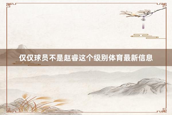 仅仅球员不是赵睿这个级别体育最新信息