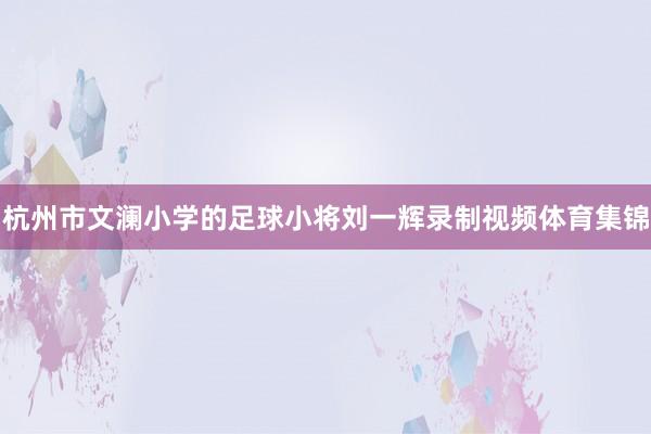 杭州市文澜小学的足球小将刘一辉录制视频体育集锦