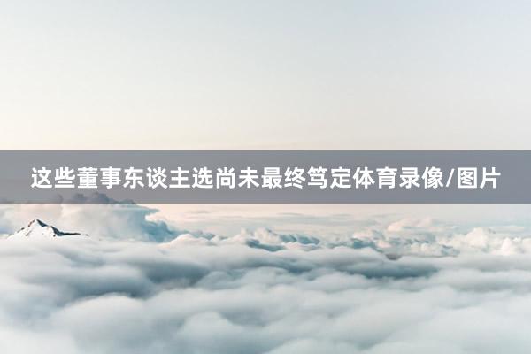这些董事东谈主选尚未最终笃定体育录像/图片