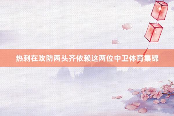 热刺在攻防两头齐依赖这两位中卫体育集锦
