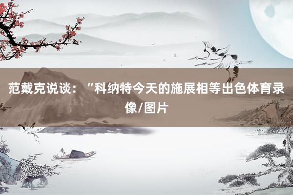 范戴克说谈：“科纳特今天的施展相等出色体育录像/图片