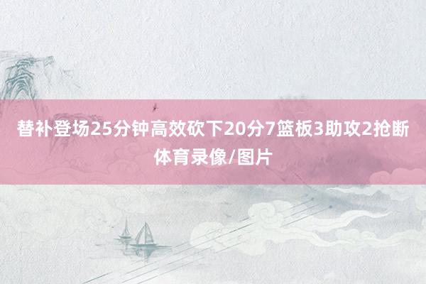 替补登场25分钟高效砍下20分7篮板3助攻2抢断体育录像/图片