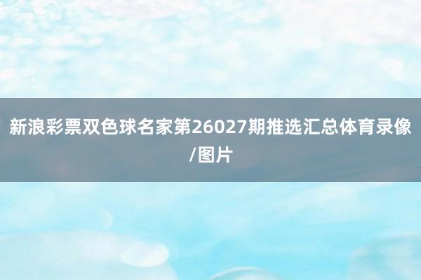 新浪彩票双色球名家第26027期推选汇总体育录像/图片