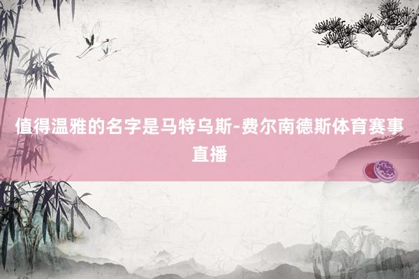 值得温雅的名字是马特乌斯-费尔南德斯体育赛事直播